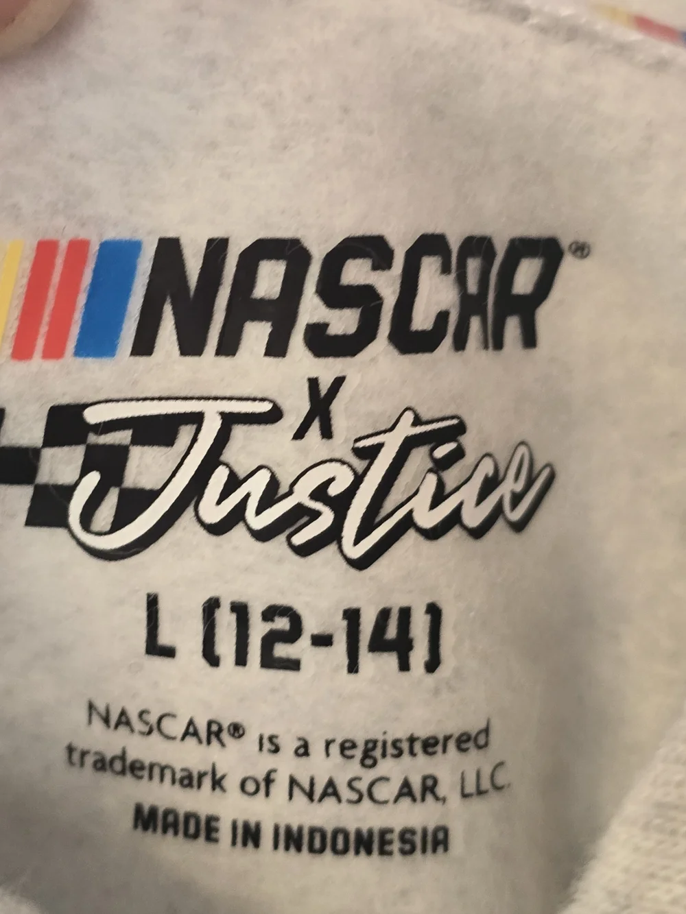Justice Girls Light Gray & Light Blue NASCAR Racing Hoodie